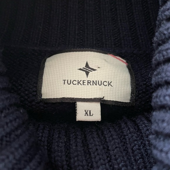 Tuckernuck - XL Sophia Turtleneck Sweater 100% Wool Navy Blue Gold Old Money - Picture 9 of 11